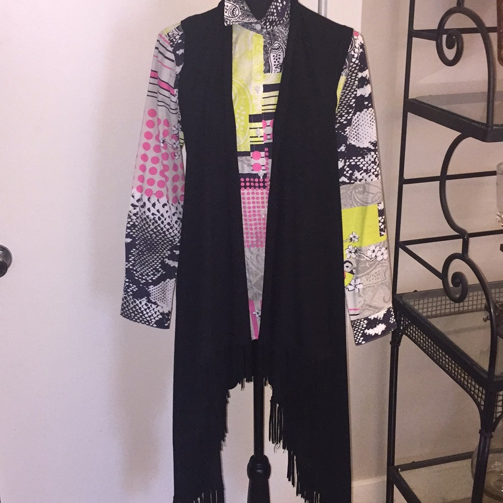 Central Park West black fringe duster Size S